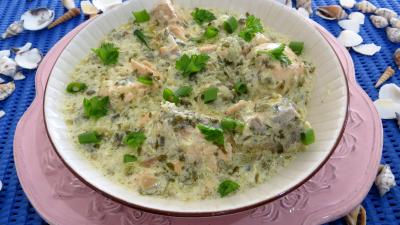 Poissons : Plat de saumon à la crème