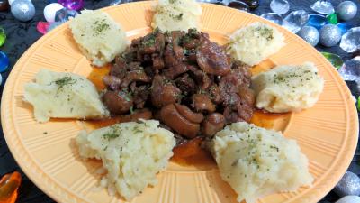 miel : Assiette de purée de poire et pommes de terre
