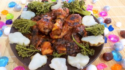 plat complet : Assiette de ragoût de poulet