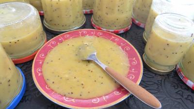 Desserts : Coupelle de coulis de kiwis et courge