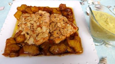 Anniversaire : Assiette de filets de truite aux amandes et ananas