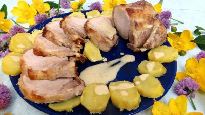Pôti de porc : Plat de rôti de porc au lait