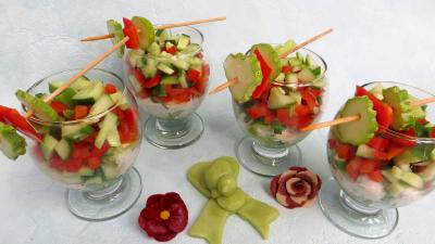 Anniversaire : Verrines de fromage blanc aux concombres