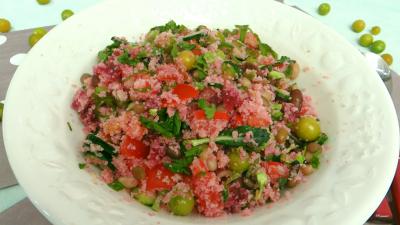 Les grands classiques : Saladier de salade de couscous aux physalis
