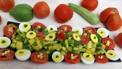 Pour débutants : Plat de salade de courgette