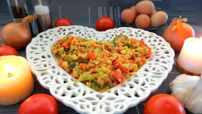 plat sucré salé : Assiette de piperade Basque