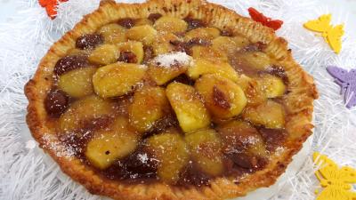 Cuisson à la poêle : Tarte aux po:mmes à l'Armagnac