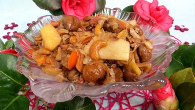 échalote : Plat de chou aux châtaignes