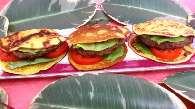fromage de chèvre : Plat de pancakes façon hamburger