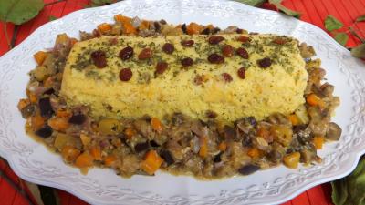 plat sucré salé : Plat de polenta aux légumes
