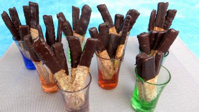 Cuisson au bain-marie : Barres sablées au chocolat