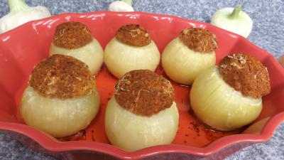Viandes : Plat d'oignons farcis