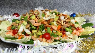 Recettes sans oeufs : Salade au saumon