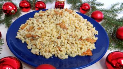 Pâtes alimentaires : Assiette de coquillettes aux girolles façon génoise