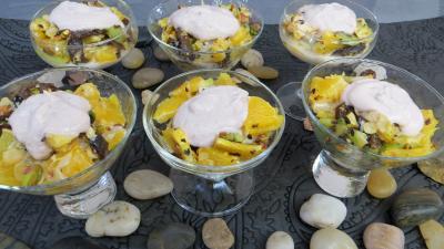 Les grands classiques : Coupes de salade d'oranges aux pruneaux