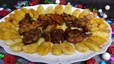 Recettes sans oeufs : Plat de côtes de porc au cidre rosé