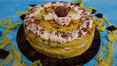 Pour débutants : Gâteau de crêpes à la crème de marron