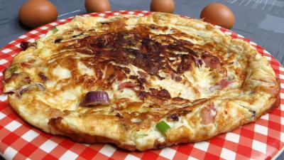 Oeufs : Omelette de blancs d'oeuf au jambon