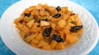 Recettes rapides : Saladier de salade de melon au caramel