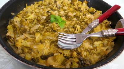 Recettes sans oeufs : Sauteuse de brocolis et bettes façon romaine