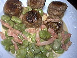 fèves crémées aux lardons