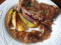 miel : Assiette du contrefilet aux échalotes confites