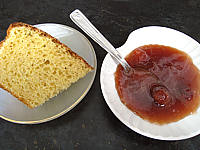 jus de mandarine : Coupelle de confiture de bananes et de poires au gingembre