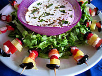Brochettes de crudités