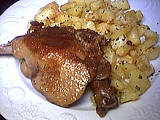Recette Assiette de confit de canard aux pommes de terre