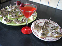 Poissons : Assiettes de canapés de focacia au thon