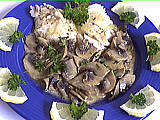 La cuisine des grand-mères : Assiette de cabillaud et champignons
