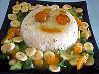 Image : recette Gâteau de riz farci et sa salade de fruits