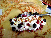Image : recette Crêpes au fromage blanc et aux mûres