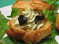 Image : recette Choux au mascarpone et aux petits pois