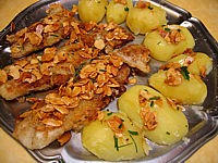 Poissons : Plat de filets de flétan aux amandes