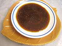 sucre cassonnade : Coupelle de chutney aux pêches et mirabelles