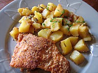 noisette en poudre : Filets de truite panés aux noisettes