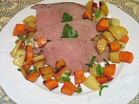 Recette Assiette de gigot d'agneau et sa jardinière