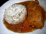 Escalope de dinde chasseur et son riz