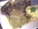 champignon de paris : Entrecôte sauce moutarde