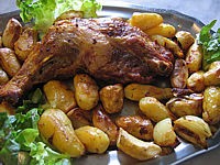 rôtie : Plat de cuisse de dinde aux rattes