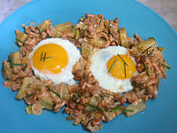 Image : recette Oeufs au plat aux girolles