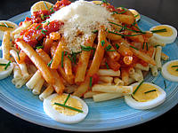 parmesan : Plat de macaronis aux oeufs