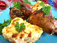 mozzarella : Assiette de souris d'agneau et gratin parmentier aux carottes