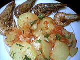 cancoillotte : Salade tiède de gambas à la cancoillotte