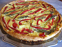 Cuisine diététique : Tarte aux asperges poivron et jambon