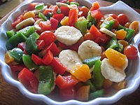 Recette Assiette de poivrons et abricots en salade