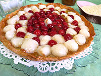 Image : recette Tarte aux litchis et aux framboises