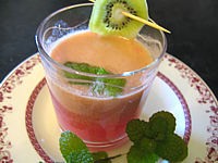 noix de coco : Verre de thé aux fruits