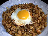 Recette Assiette de lentilles aux oignons